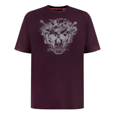 DUKE GRIMSBY SKULL T-SHIRT-tshirts & tank tops-BIGGUY.COM.AU