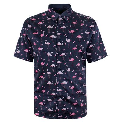 KAM PINK FLAMINGO S/S SHIRT-shirts casual & business-BIGGUY.COM.AU