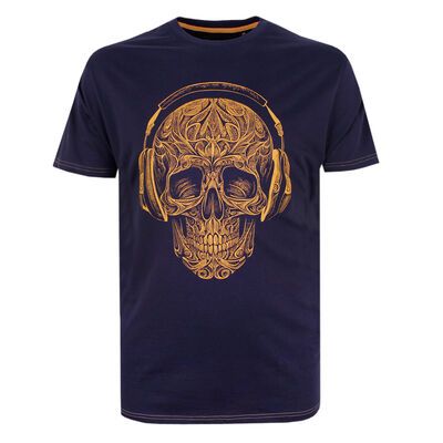 KAM MUSIC SKULL T-SHIRT-tshirts & tank tops-BIGGUY.COM.AU