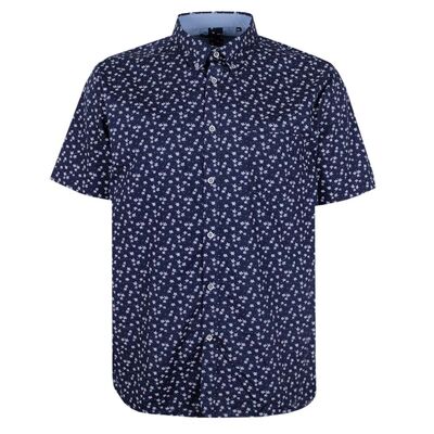 KAM WHITE FLOWER S/S SHIRT-shirts casual & business-BIGGUY.COM.AU