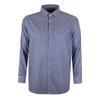 GAZMAN HERRINGBONE STRIPE L/S SHIRT-new arrivals-BIGGUY.COM.AU