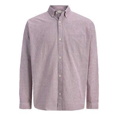 JACK & JONES RED STRIPE L/S CASUAL SHIRT-new arrivals-BIGGUY.COM.AU