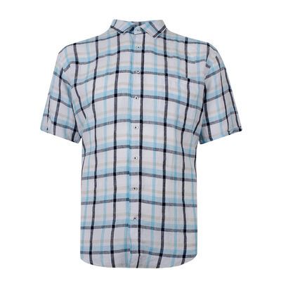 BACKBAY 223 CHECK LINEN S/S SHIRT-new arrivals-BIGGUY.COM.AU