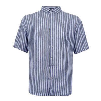 BACKBAY 224 STRIPE LINEN S/S SHIRT -new arrivals-BIGGUY.COM.AU