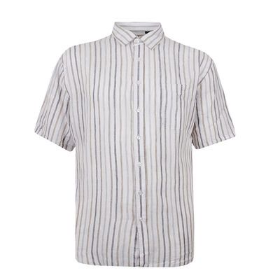 BACKBAY 228 STRIPE LINEN S/S SHIRT-new arrivals-BIGGUY.COM.AU