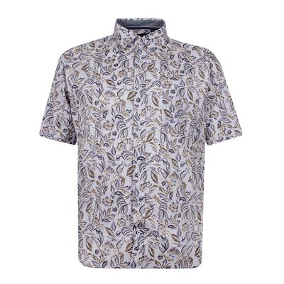 BACKBAY 219 LEAF PRINT S/S SHIRT-new arrivals-BIGGUY.COM.AU