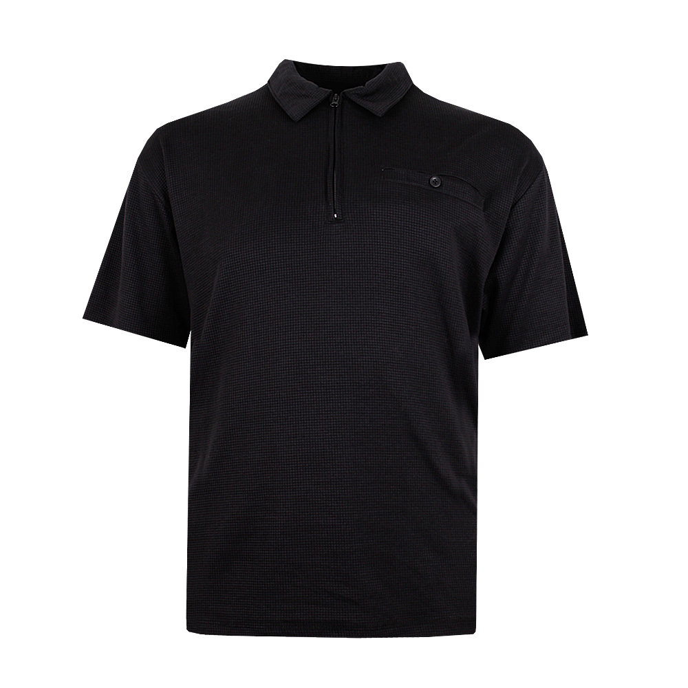 KAM RIBBED ZIP POLO