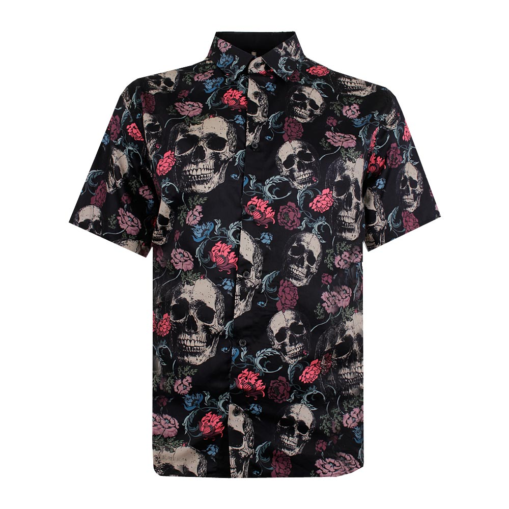 KAM FLORAL SKULL S/S SHIRT