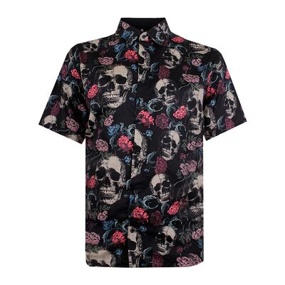 KAM FLORAL SKULL S/S SHIRT-new arrivals-BIGGUY.COM.AU