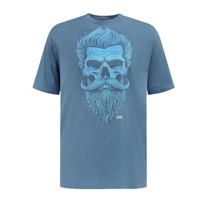 DUKE MILLER MOUSTACHE SKULL T-SHIRT-tshirts & tank tops-BIGGUY.COM.AU